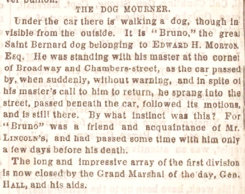 Bruno, the Dog Mourner at Lincoln's Funeral